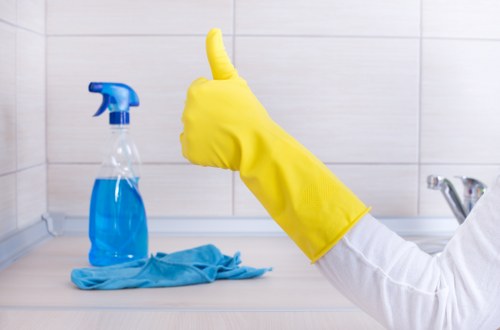 Final cleaning touches in a Kensington space with fresh, tidy results