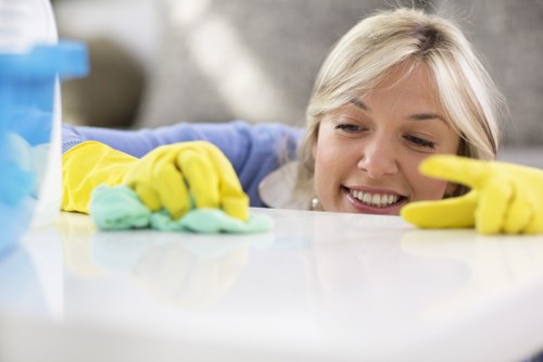 Cleaning staff maintaining a retail space in Kensington